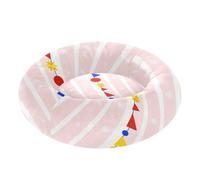 Colorful Christmas Garland Pet Dog Bed Anxiety Relief fluffier Pillow for Extra Small Size Pets Sleeping