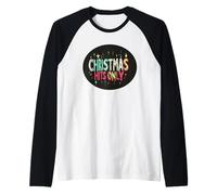 Colorful Christmas Hits Only Statement Raglan Baseball Tee