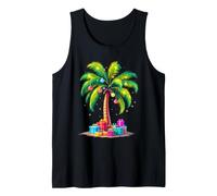 Colorful Christmas Palm Tree with Presents Tank Top