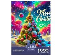 Colorful Christmas Tree 1000 Pieces Jigsaw Puzzles For Adults Family Challenge Toys Stress Relieving Entertainment Cultivate The Spirit of Teamwork for Family Decorations 70x50cm/1000pcs