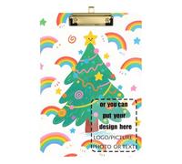 Colorful Christmas Tree Rainbow Customize cliper Board Hard Board for First Year Teacher Must Haves Size 9 x 12