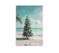 Colorful Christmas Trees Canvas Wall Art, Vintage Natural Landscape Painting on Textured Canvas Prints Picture Poster for Living Room Bedroom Home Wall Decoration Artwork Unframe 24x36inch(60x90cm)
