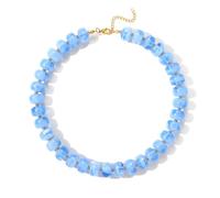 Colorful Chunky Beaded Necklace for Women Boho Resin Beads Statement Choker | Large Lightweight Trendy Multicolor Beads Necklace Summer Beach Jewelry Fun Gift for Women