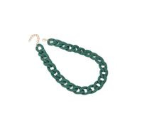 Colorful Chunky Resin Link Chain Necklaces Candy Color Acrylic Choker Dainty Lightweight Thick Punk Paperclip Collar for Women Girls Jewelry green