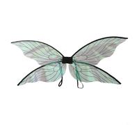 Colorful Cicada Wings Butterfly Shape Folding Angel Wings With Elastic Shoulder Straps For Girls Cosplay Halloween Costume Party(black)