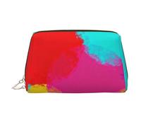 Colorful Circles Print Travel Makeup Bag Large Cosmetic Bag, 3 Internal Organizer Pockets for Essentials