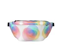 Colorful Circles Stylish Crossbody Belt Bag – Lightweight and Waterproof, with an Adjustable Shoulder Strap (80-150cm), Perfect for Travel, Shopping, and Outdoor Adventures.