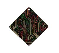 Colorful Circuit Board Car Air Freshener Decorative Hanging Aromatherapy Tablets for Car Trucks Rhombus