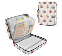 Colorful Circus Tent Zipper Binder Bag 3 Ring 6-Tab Expanding File Folder 500 Sheets Organizer for School Work Office