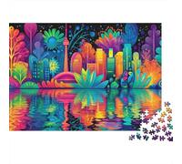 Colorful Cityscape Reflections Jigsaw Puzzles Puzzle for Adults Kids. 1000 Pieces Great Gifts Challenge Toy Educational Games Home Decoration for Educational Games Gifts 38x26cm/1000pcs