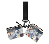 Colorful Classical Embroidery Textures Dual Coin Purse Credit Card Holder Wallet Mini Fashion Zipper Purse Wallet with Zipper Coin Pocket for Lady 2 Packs, Colorful classical embroidery textures, One
