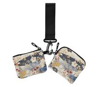 Colorful Classical Embroidery Textures Women's Coin Pouches Card Holder Mini Fashion Zipper Purse Wallet with Zipper Pocket for Women 2 Pcs, Colorful classical embroidery textures, One Size, Casual