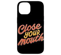 Colorful Close your Mouth Speech Emblem Case for iPhone 14