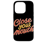 Colorful Close your Mouth Speech Emblem Case for iPhone 14 Pro