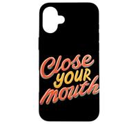 Colorful Close your Mouth Speech Emblem Case for iPhone 16 Plus