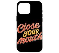 Colorful Close your Mouth Speech Emblem Case for iPhone 16 Pro Max