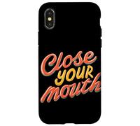 Colorful Close your Mouth Speech Emblem Case for iPhone X/XS