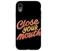 Colorful Close your Mouth Speech Emblem Case for iPhone XR
