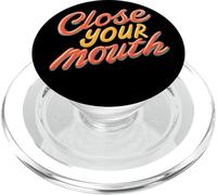 Colorful Close your Mouth Speech Emblem PopSockets PopGrip for MagSafe