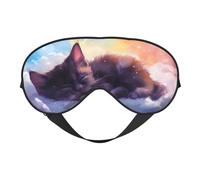 Colorful Cloud Sleeping Cat Sleep Mask, Eye Masks for Sleep Double-Sided, Sleep Masks for Women Men, Blackout Eye Covers for Sleeping, Travel
