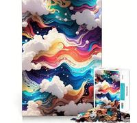 Colorful Clouds 1000 Pieces Puzzles for Teenagers Calm Game Sharp Detail Fun Challenge Night Play (38x26cm)