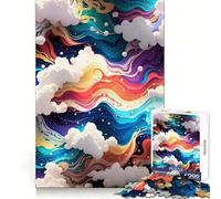 Colorful Clouds 1000 Pieces Puzzles for Teenagers Calm Game Sharp Detail Fun Challenge Night Play (50x75cm)