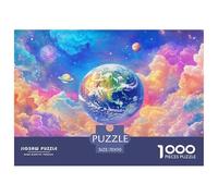 Colorful Clouds And Space-earth Jigsaw Puzzle Waterproof 1000 Piece for Adults Gifts Challenging And Brainteasing Home Decoration Puzzle