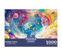 Colorful Clouds And Space-earth Jigsaw Puzzle Waterproof 1000 Piece for Adults Gifts Fun Home Decoration Puzzle