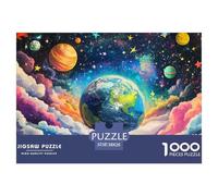 Colorful Clouds And Space-earth Jigsaw Puzzle Waterproof 1000 Piece Puzzle for Adults Fun Adults Jigsaw Puzzle Home Decoration Puzzle