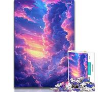 Colorful Clouds Jigsaw Puzzles for Teenagers 1000 Jigsaws,Stress Reliever Difficult Challenge Suitable for Desktop Decoration (75x50cm)