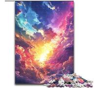 Colorful Clouds Puzzles for Adults Teens 1000 Pieces, Family Activity with Matching Poster And Trivia Sheet for Age 14+ (26x38cm)