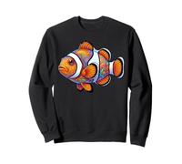 Colorful Clownfish Abstract Ocean Artwork Marine Creature Sweatshirt