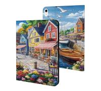 Colorful Coastal Town Tablet Case Protective Case Stand Cover