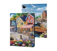 Colorful Coastal Town Tablet Case Protective Case Stand Cover