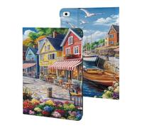 Colorful Coastal Town Tablet Case Protective Case Stand Cover