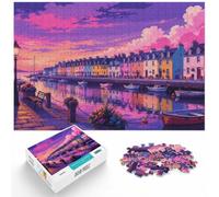 Colorful Coastal Town with Boats Jigsaw Puzzle for Adults, 1000 Piece | For festive leisure at home: Adult jigsaw puzzle with 1000 pieces; for quieter moments across Christmas and New Year.