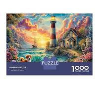 Colorful Coastal Village at Sunset_3 1000 Piece Jigsaw Puzzle for Kids Brainteasing Gift Giving 52x38cm/1000pcs