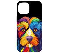 Colorful Cockapoo Dog Face Abstract Art Case for iPhone 15
