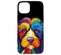 Colorful Cockapoo Dog Face Abstract Art Case for iPhone 15 Plus
