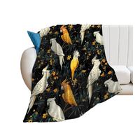 Colorful Cockatoos And Parrots Birds Cute Throw Blanket Super Soft Blankets for Fall And Winter Couch Sofa Bedroom 40"*50" (100 * 130cm)