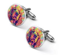 Colorful Cocker Spaniel Dog Men Cufflinks Shirt Cuff Links Business Tuxedo Studs Wedding
