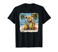 Colorful Cocktails with This Teddy Bear on The Beach Costume T-Shirt
