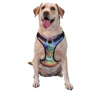 Colorful Coconut Tree reflective Oxford unobstructed pet vest, easy to control handle, suitable for small, medium and large dogs