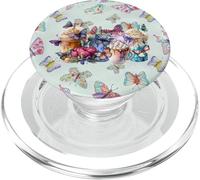 Colorful Coffee Drinks and Butterflies Aesthetic Graphic PopSockets PopGrip for MagSafe