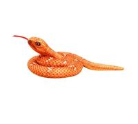 Colorful Coiled Snake Plush Toy Doll 120cm Soft Stuffed Cartoon Python Simulation Animal Figure with Red Tongue for Kids Room Decor Prank Prop or 2025 Zodiac Snake Mascot Plushie