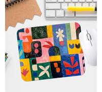 Colorful Collage Art Inspired Mouse Pad - Premium Textured Waterproof Desk Mouse Pad with Stitched Edge, Durable Non-Slip Surface - Gaming and Office Mousepad Design - Washable Soft Material