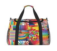 Colorful Collage Print Womens Sports Bags Travel Bag -Duffel Bags for Men,Small Medium Weekender Overnight Bags for Women,Sport Gym Bag
