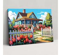 Colorful Commuter House Wall Decor - Harlem, Canvas Wall Art, Canvas Printing, Colorful Commuter House, 91cm x 61cm