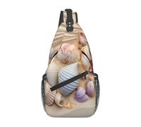 Colorful Conches and Seashells Printed Sling Bag Crossbody Backpack for Men Women, Versatile Casual Shoulder Chest Bag for Running Hiking Cycling Travel Work