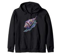 Colorful Cone Snail Ocean Shell Marine Animal Abstract Art Zip Hoodie